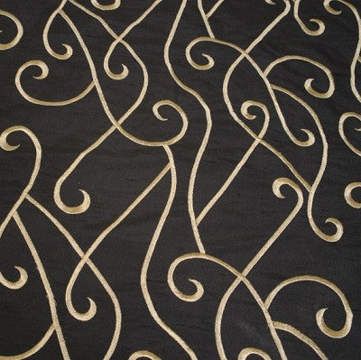 Black Scroll Silk