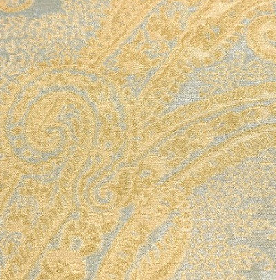 Blue Gold Paisley Silk Blend Print