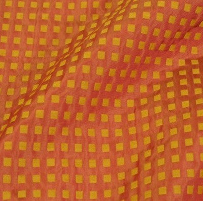 Puffed Silk Square Gold/Red