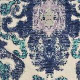 Navy/Sky Blue Damask Style Woven Fabric
